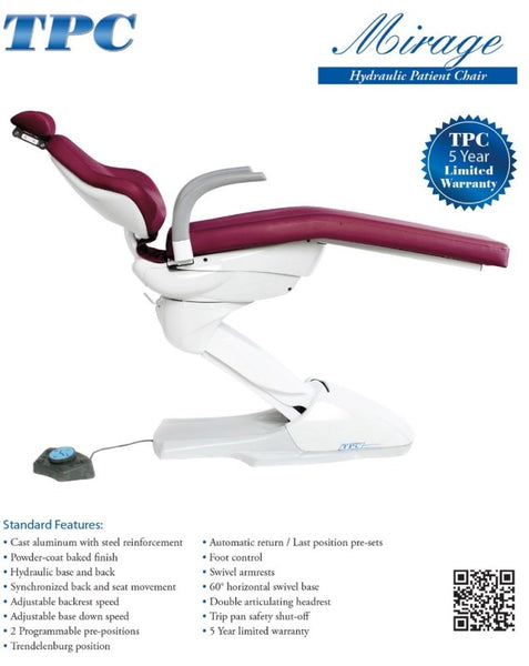 (NEW) TPC Mirage Hydraulic Patient Chair