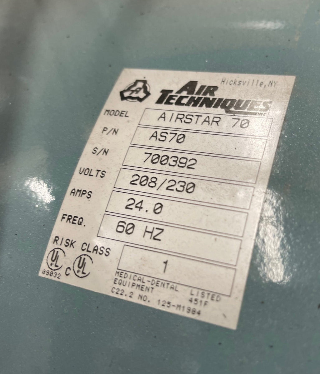 Air Techniques Airstar 70 Oilless Compressor PreOwned Dental Inc.