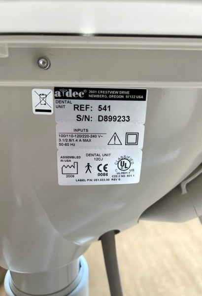 Adec Assistant Instrumentation Table Adec 541 Rear Dual Delivery & Assistant Table – Pre-Owned Dental Inc.