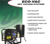 Tech West  VPD4D2 Eco-Vac Dry Vacuum System (4-6 User)  ( NEW )