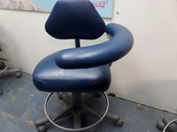 Assistant Stool with used Blue Upholstery