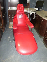 V Chair with New Red Upholstery